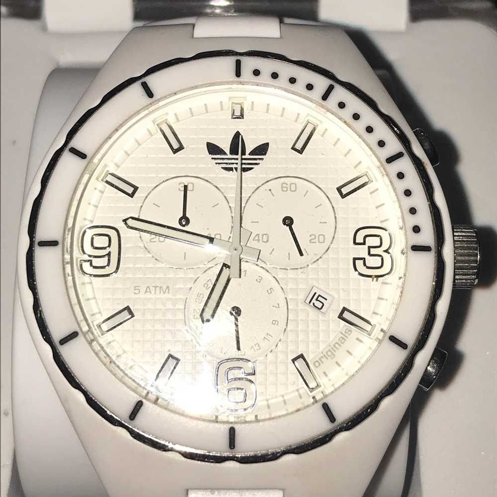 Adidas women’s white crystal watch